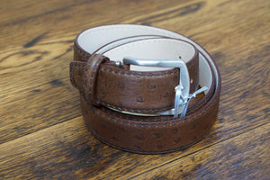 Antas Custom Cut Belt- Italian Faux Ostrich